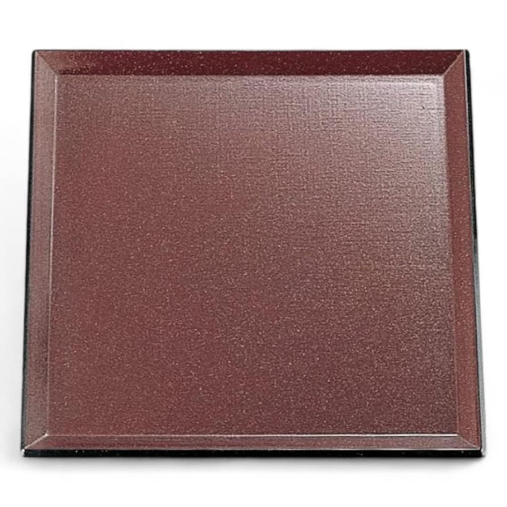 Square Tray with Cloth Enzimetal Lacquerware Made in Japan J-kitchens 2-shaku (1.2 ft) Feather-Resistant Grain, 36cm, Non-Slip, (ABS Resin),