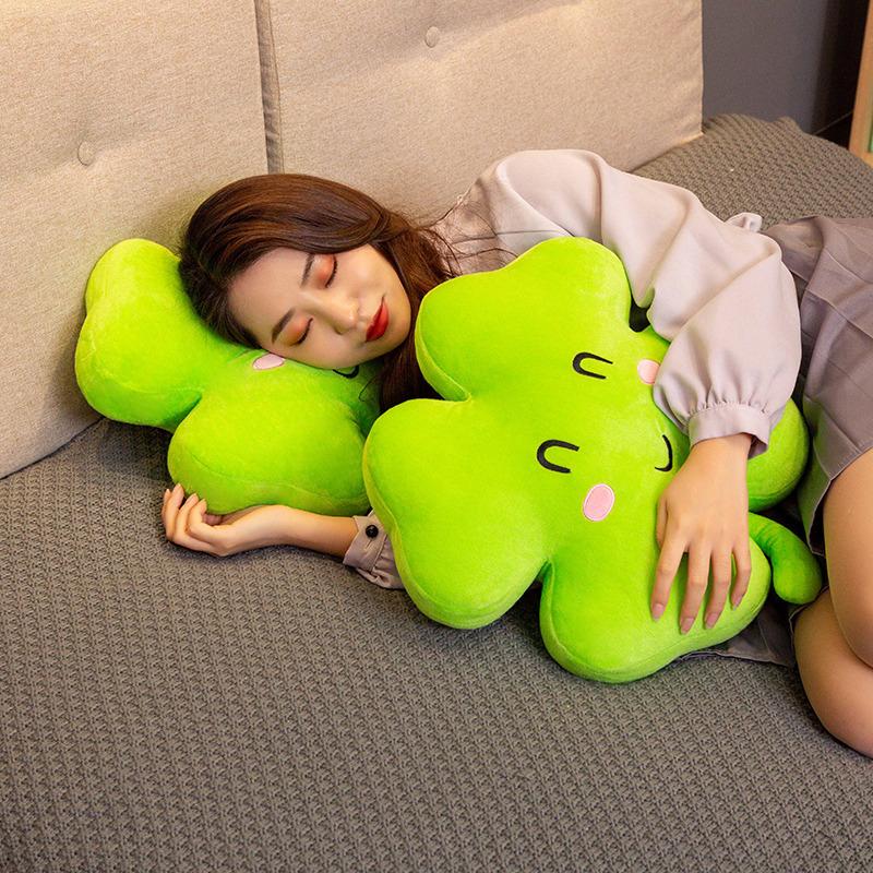 Creative Lucky Clover Four-Leaf Clover Throw Pillow Plush Toy Flower Doll Sofa Cushion For Girlfriend Birthday Gift