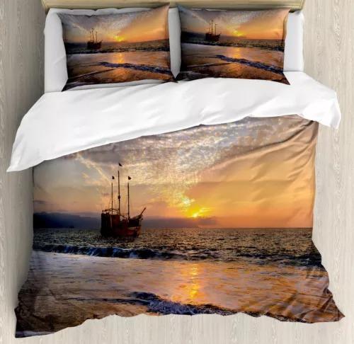 Pirate Ship Duvet Cover Set Bed Decoration First Choice Gift Suitable For Children Boys Girls And Adults Soft Warm Breathable