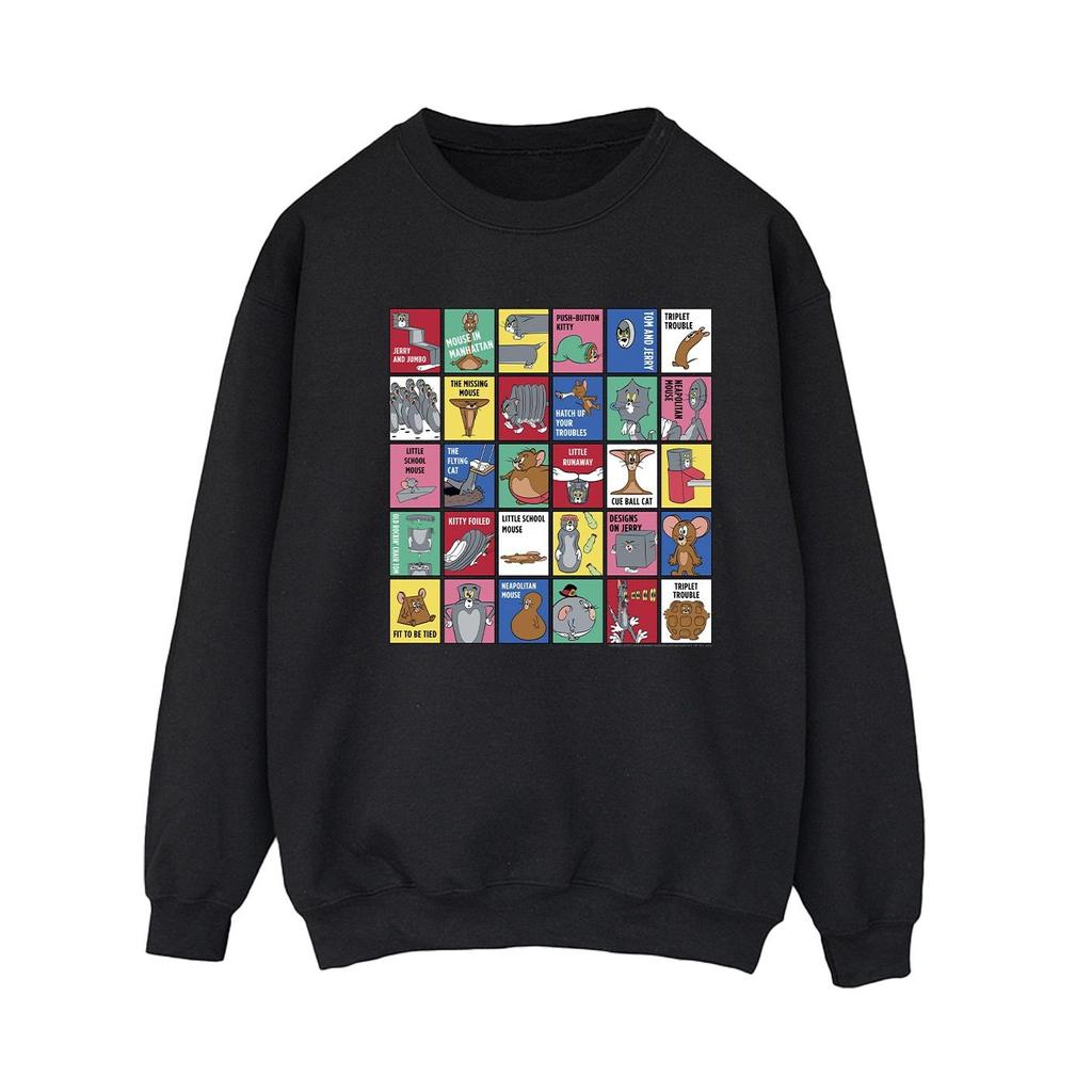 Tom And Jerry Womens/Ladies Grid Squares Sweatshirt