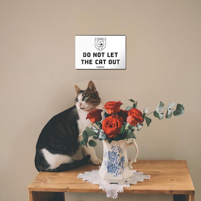 Cat Signs Wall Do Not Let The Cat Out No Punching Wooden Do Not Let The Kitten Out Signs for Home Apartment Workplace decor