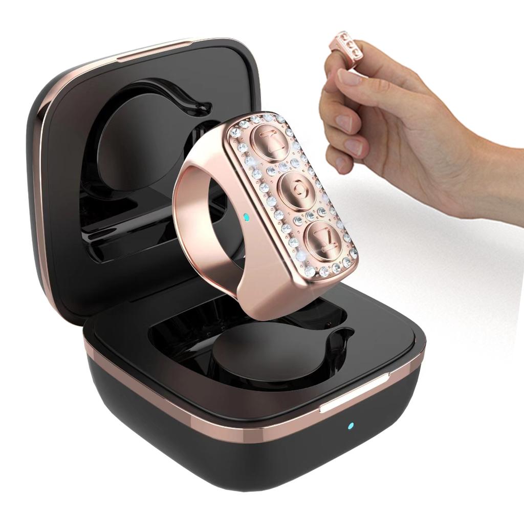 Bluetooth-compatible Scrolling Ring Clicker Remote Control Ring for Camera Video Shutter Selfie Button