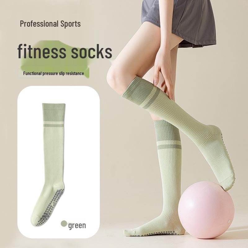 Calf Color Block Compression Socks: Non-Slip Yoga, Pilates, Cycling, Dance, and Fitness Thigh-Highs.