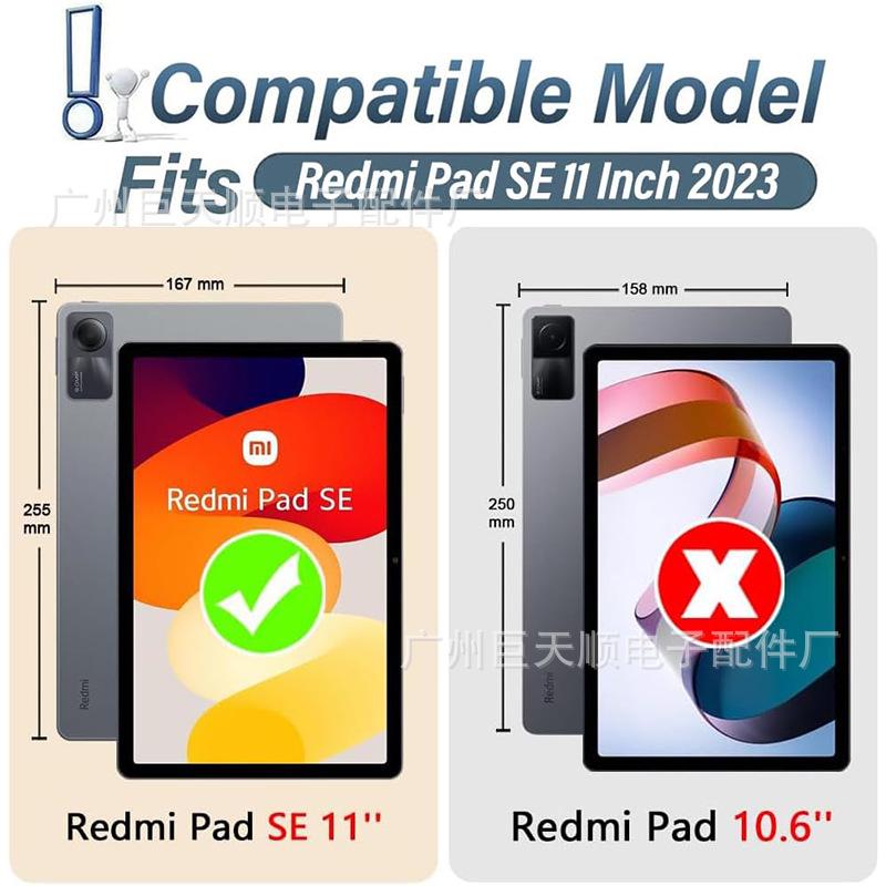 Redmi Pad 2 Tablet Case SE11 with Colorful Backlit Bluetooth Keyboard - Russian/French Layout.