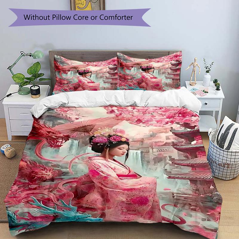 

3pcs Anime Cartoon Design Comforter Set with One Quilt Cover and Two Pillowcases (No Core) - Festive Gift for Bedroom and Guest Room Decoration, Polye 135x200cm