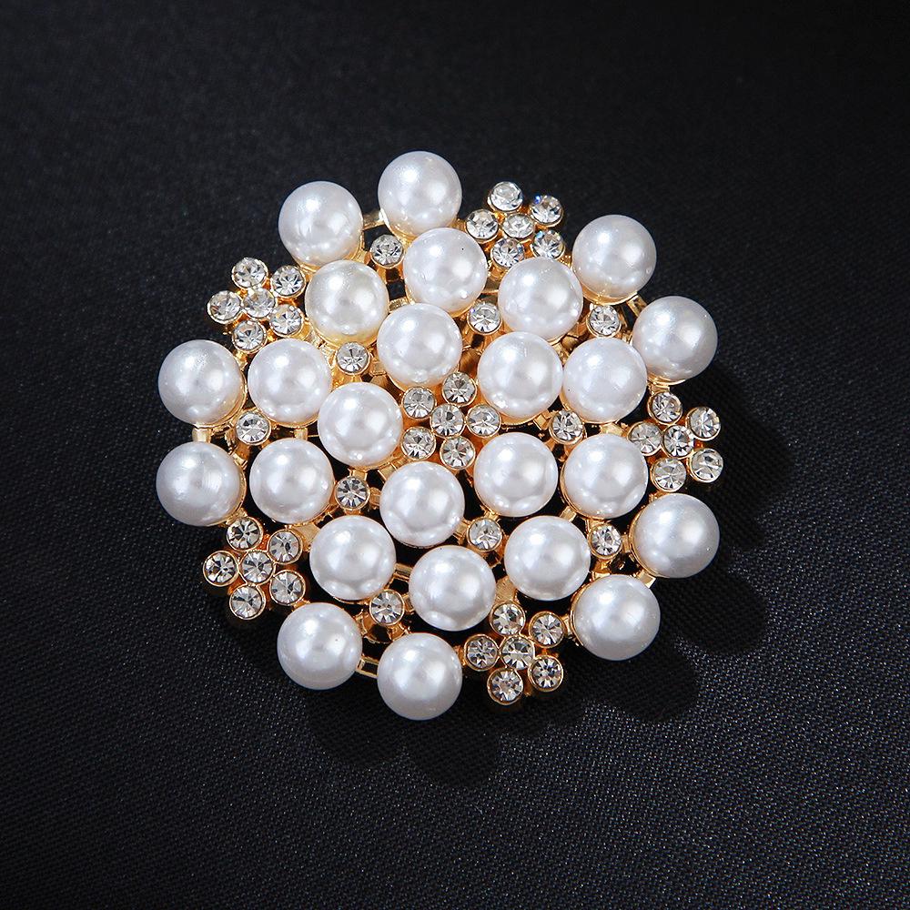 Lanhao Hot-Selling Pearl Swan Rhinestone Flower Brooch - Japanese & Korean Fashion Accessories for Women