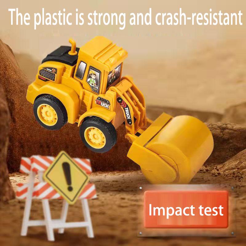 Cross-Border Children's Press-Type Engineering Vehicle Toy Excavator