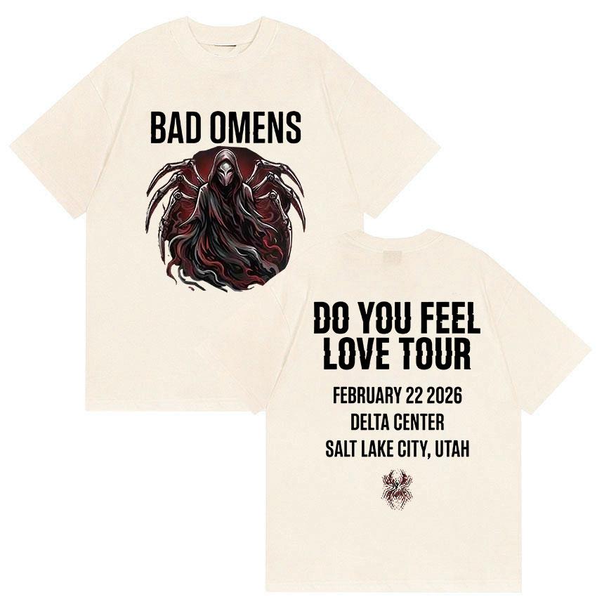 Rock Band Bad OUnisexs Do You Feel Love Tour Graphic T Shirts Unisexs Gothic Vintage Cotton Yk Short Sleeve Top Streetwear