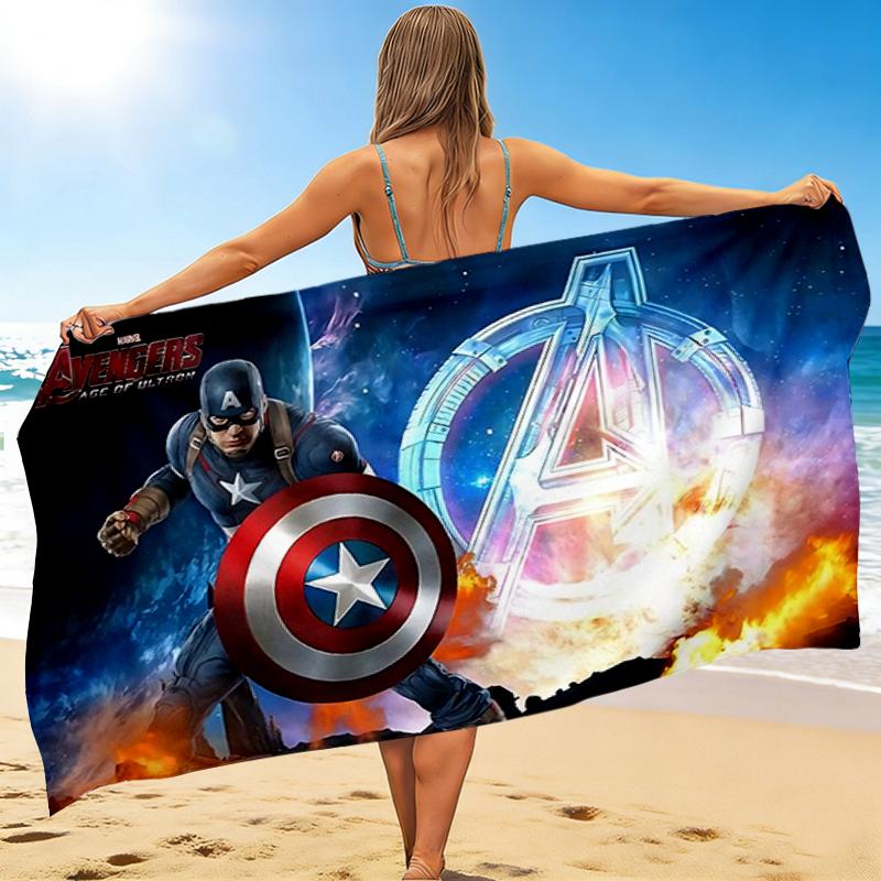 1Pc Captain America Shield Beach Towel Quick Dry Multiuse For Beach Pool Gym Yoga Home Travel Christmas Halloween Xmas Gift S1210