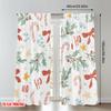 Set Of 2 Flat Printing Happy Christmas Party Curtains Mistletoe Candy Cane Ho Digital Printed Polyester Drapes Holiday Curtain