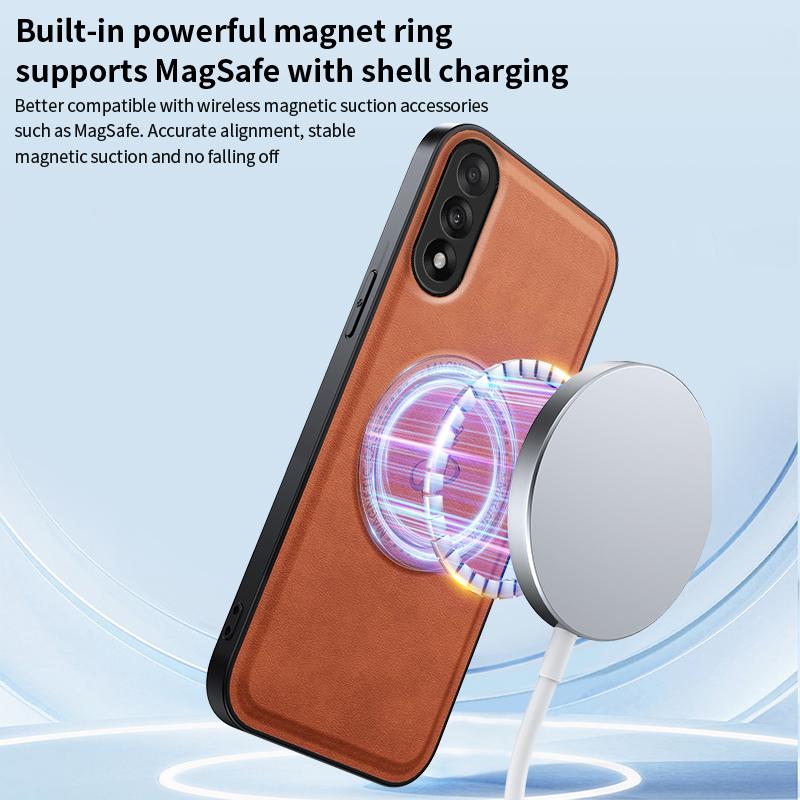 PU Leather Wireless Charging Magnetic Case for OnePlus Nord 5 Nord5 5G Fusion Protective Cover Hard Back Shell Coque