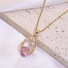 Fashion Drop Shape Pendant Necklaces for Women Zirconia Necklace Wedding Party Jewelry Accessories