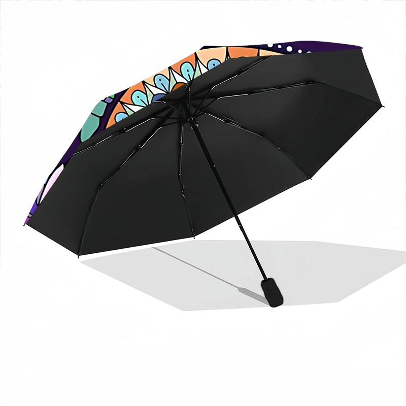1pc Mandala Dragonfly Automatic Cute Umbrella 8-Bone Design Compact Gear for Outdoor Travel, Perfect Holiday Gift yy251230021