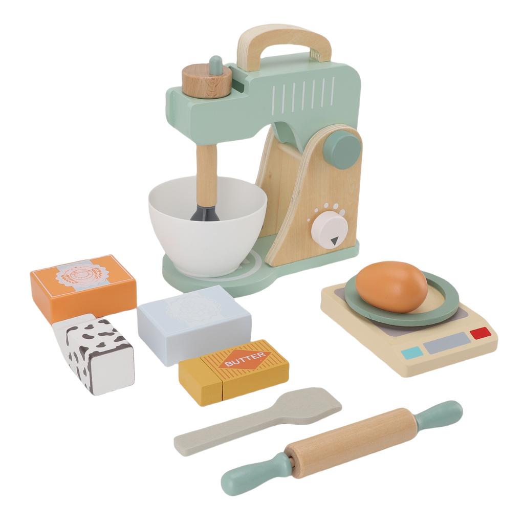 Holzmixer Spielset Backmixer Spielzeug Spielküchenzubehör für Kleinkinder Rollenspiel
