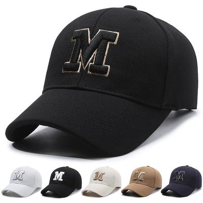 Damen Frühling und Herbst Neue Mode M Buchstaben Ananasstoff Baseballkappe Herren Vielseitige Outdoor Schatten Baseballkappe Sonnenschutzhut