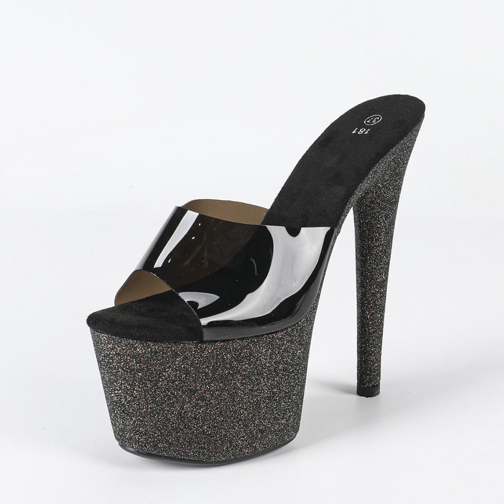 181-Q39 2024 Autumn New Women's Roman Fish Mouth High Heels - Waterproof, Outer Heel, Sexy Nightclub Shoes