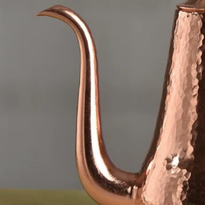 Bollitore da Caffè in Rame Puro,Boccetta Curva Articoli da Tè1000 ml Resistente al Tè al Latte Filtro Intrecciato Trasporto del Calore a Mano Bollitore,Teiera Artigianale