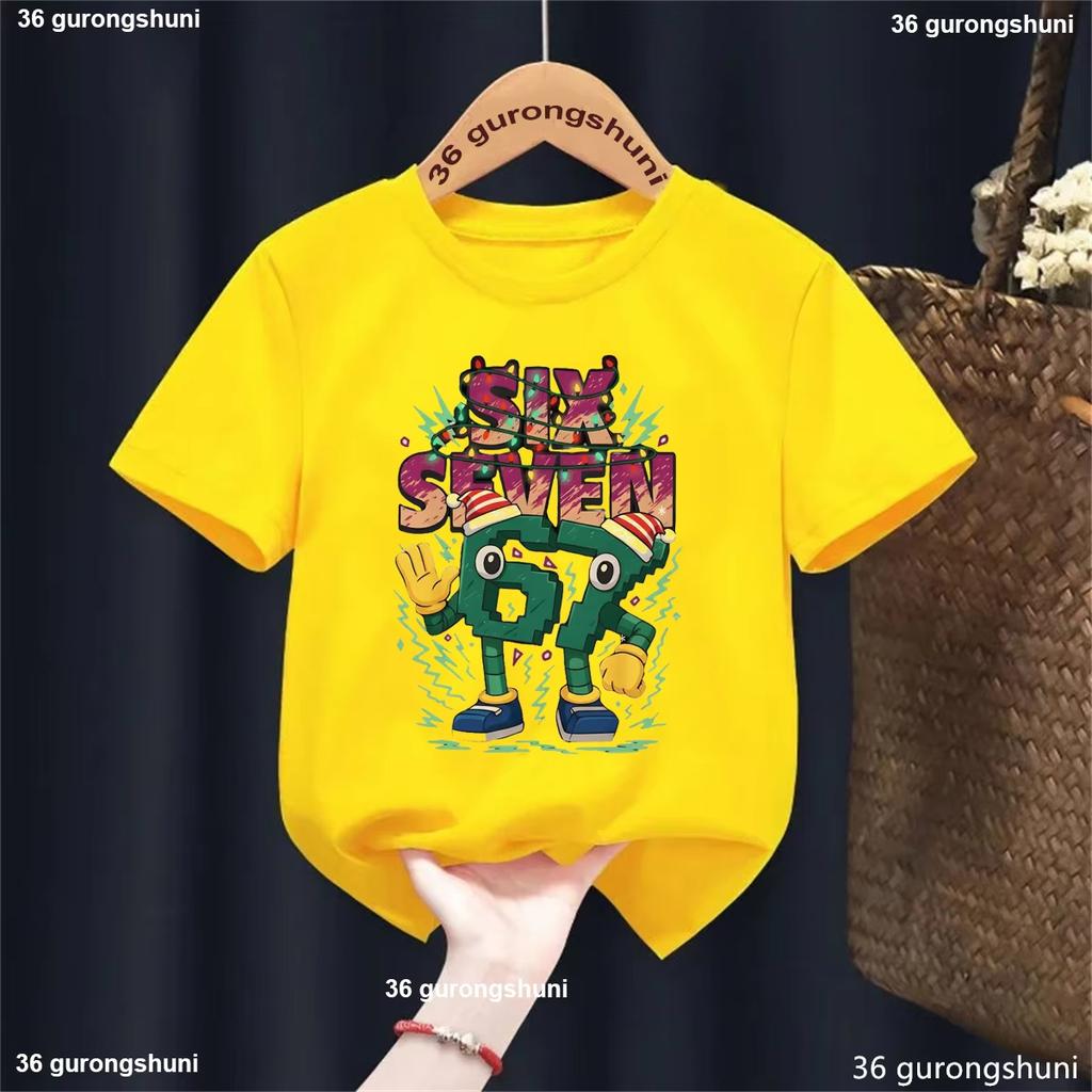 Kids 67 Themed Colorful Print TShirt Soft Cotton Fabric Breathable and Comfortable Ideal for Toddlers and Childrendf0312