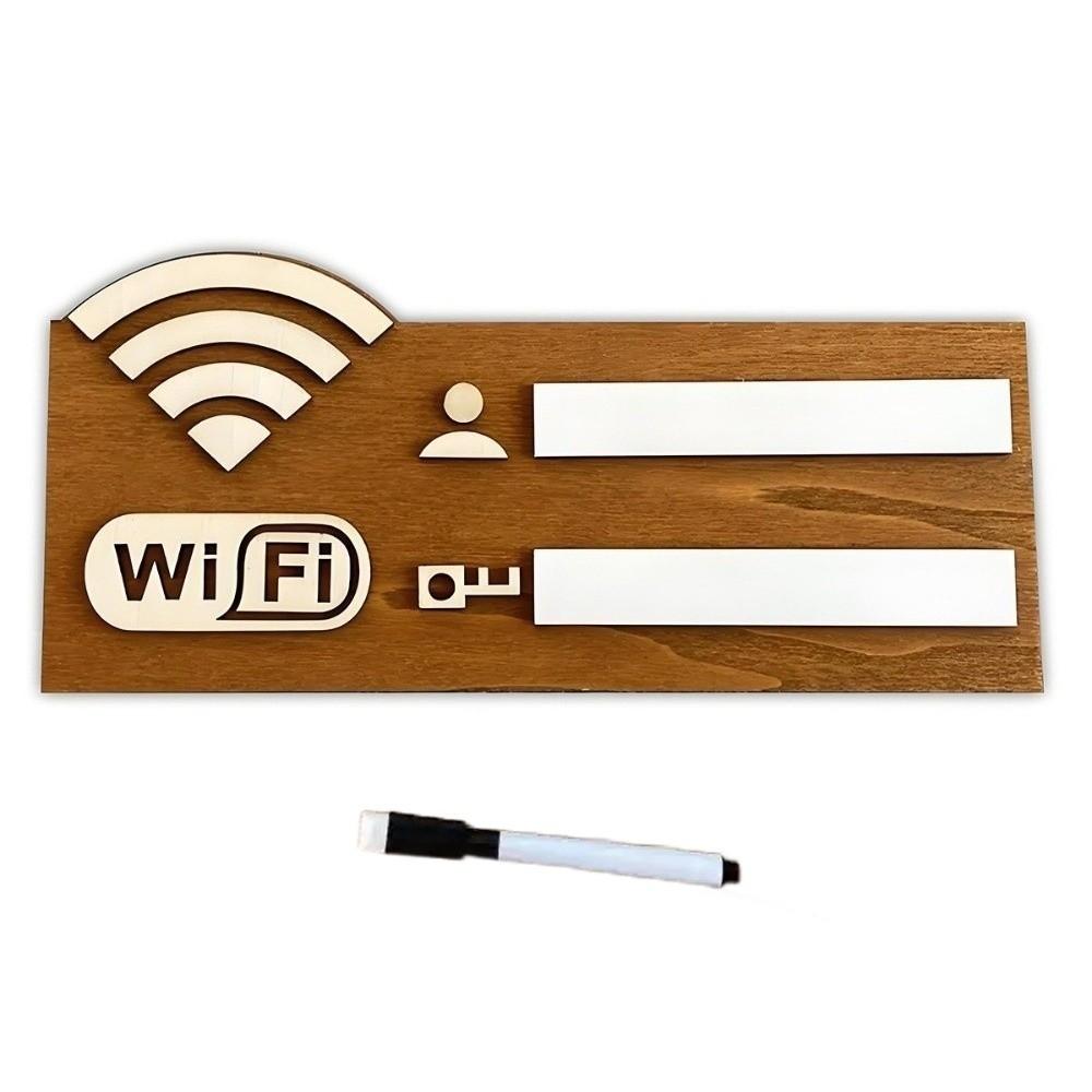 Holz-WLAN-Passwort-Schild Wiederbeschreibbar Wandmontiert Drahtloses Netzwerk-Indikator-Schild Handschriftlich Vielseitig einsetzbar