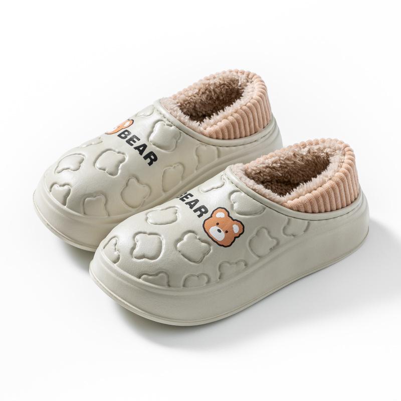 Waterproof cotton slippers women's new autumn and winter bags and indoor home use non-slip warm thick-soled confinement cotton shoes