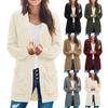 Women S Long Cable Knit Open Front Cardigan Sweater With Pockets