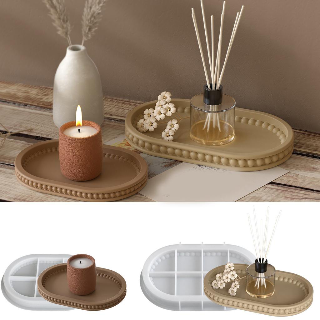 Víceúčelový velký oválný silikonový podnos ve tvaru talíře dodává teplo, je přenosný pro domácí setkání a kávové výstavy.