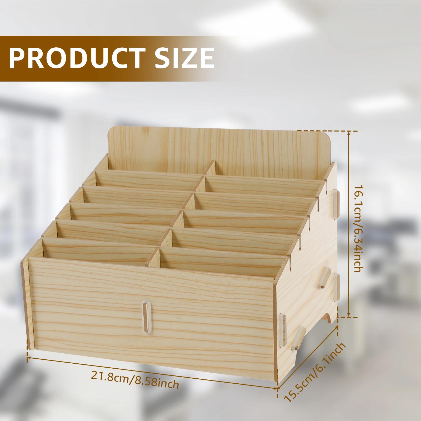 

12/48-ячеечный ящик для хранения мобильных телефонов, деревянный многофункциональный держатель для телефона, настольный органайзер для управления телефонами в офисе, классе