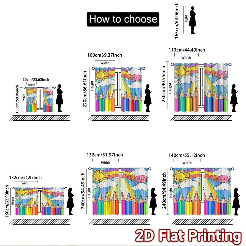 1pc 2D Flat Photography Backdrop Background Banner Colorful Pencils and 100% Polyester Family Party Use for Holiday Decorations