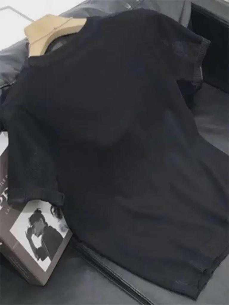 Tricou Pulover cu Mânecă Scurtă Slim Fit de Vară pentru Bărbați, Top Casual de Modă 2023