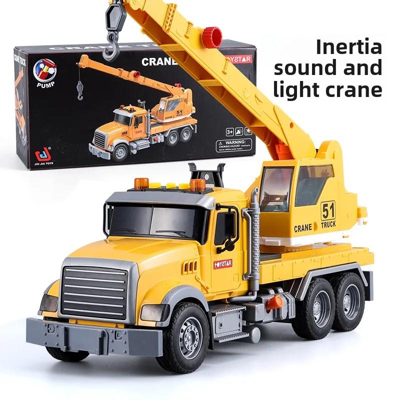 Tow Truck Toy Flatbed and Crane with Race Car Playset Large Toys Rescue Vehicle Push & Go,Lights Sounds,Kids Birthday Gift