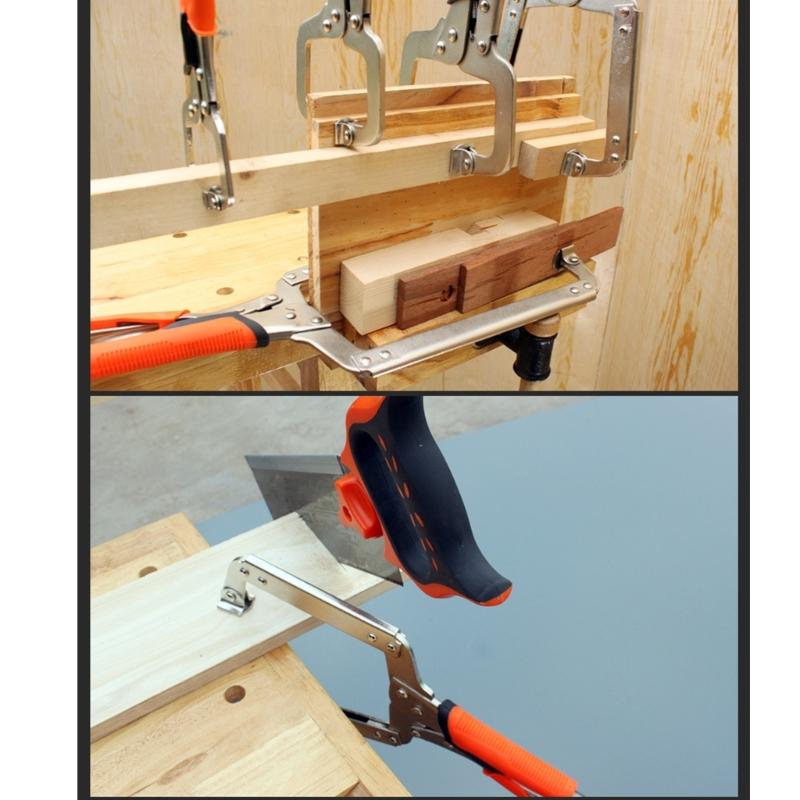 6/9/11/14/18Inch Face Clamps Pocket Hole Clamps for Woodworking, Welding Clamps Metal Vise Grip Clamps Locking C Clamps