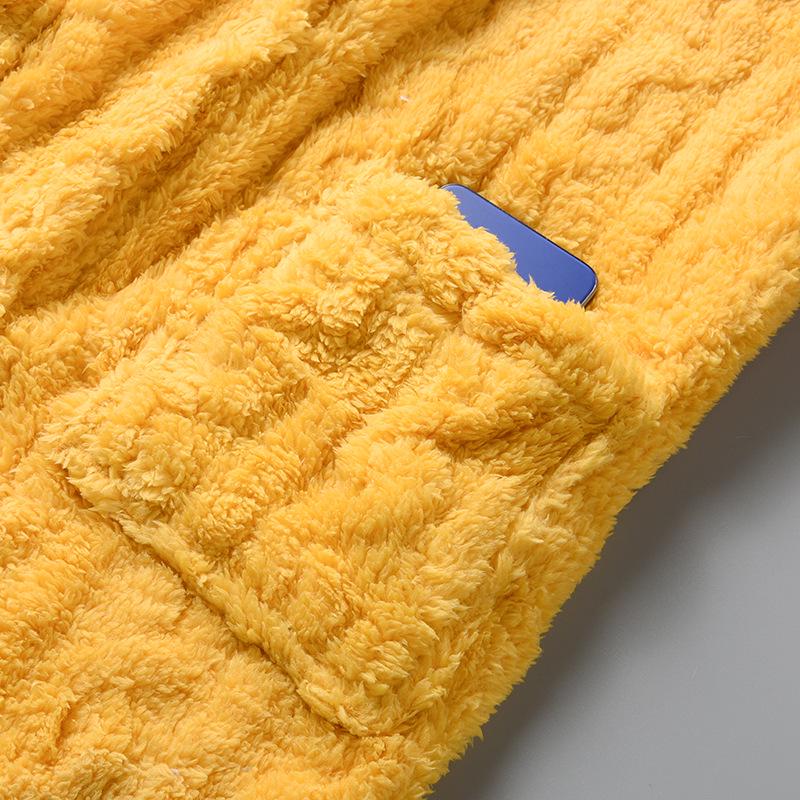 Dámský žakárový pyžamový set a dlouhý župan na zimu 2024 - Všestranné sametové oblečení na doma/ven