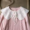 Womens Hollow Out Dragonfly White False Fake Collar Lolita Jacquard Floral Lace Big Shawl Necklace Short Poncho Capelet