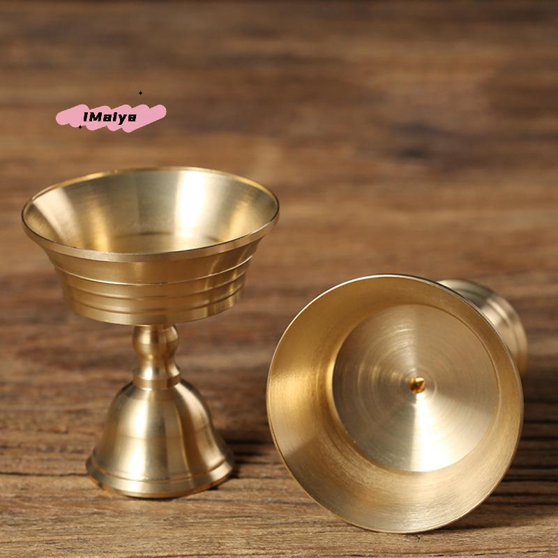 M-1PC Retro Brass Candle Holders Copper Butter Lamp Holder Long Lamp Candlestick Put Candle Copper Cup Home Wedding Decor