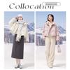 Xiangying Women's Short Stand Collar White Duck Down Jacket
