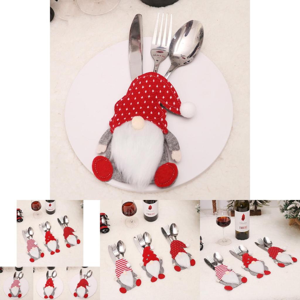 Kreskówkowy Zestaw Sztućców Lalka Bez Twarzy Świąteczne Dekoracje Stołu i Kuchni