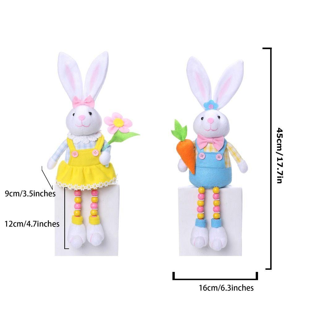 Realistická ozdoba Velikonoční králíci Plyšové postavičky Stojící panenky Králíci držící ředkvičku Držící květiny Panenky králíčků