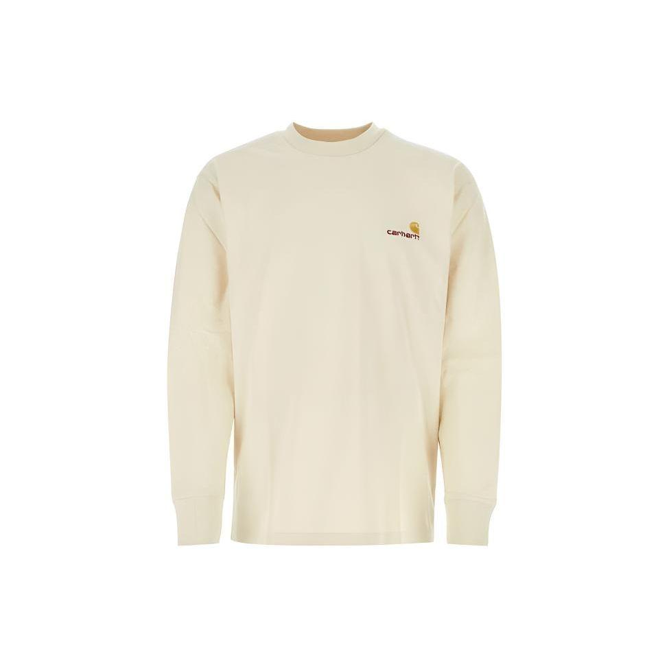 Carhartt WIP Solid Color Fitted Long Sleeve T-Shirt Men tops Beige I029955-05-XX