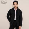 EMZ Men's Padded Solid Lapel Jacket