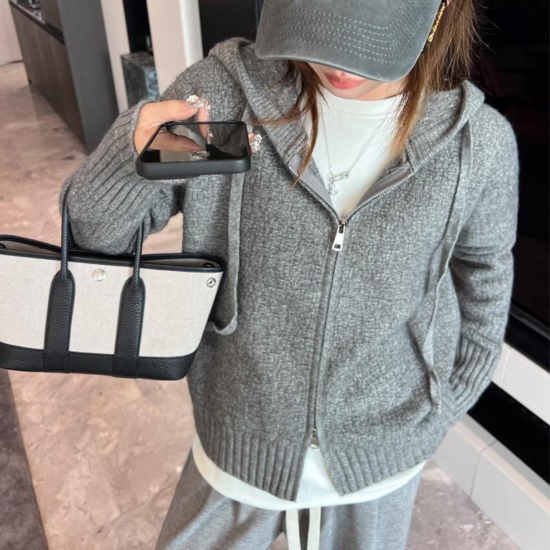 Womens Oversized Hooded Knit Cardigan Sweater Loose Casual Long Sleeve Zip-Up Outerwear