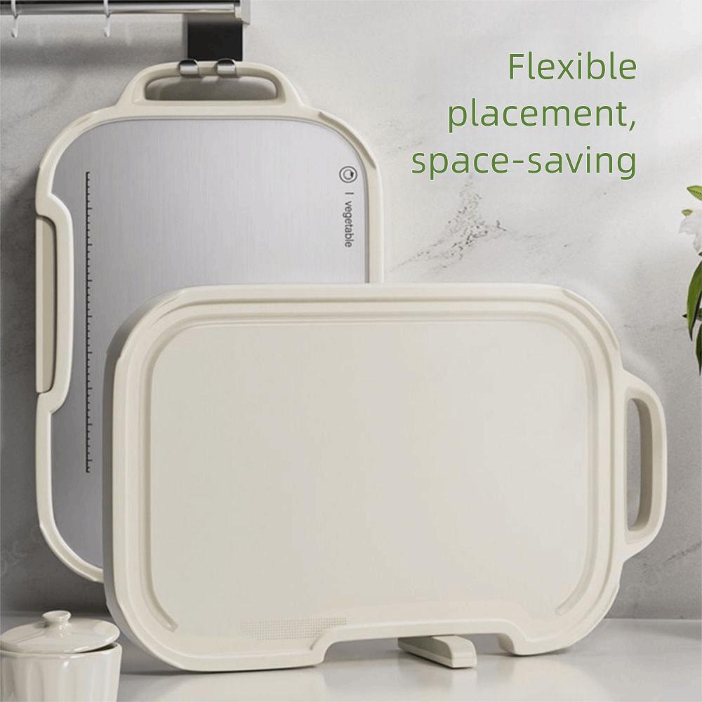 Ny skärbräda i rostfritt stål Antibakteriell Dubbelsidig Skärbräda Multifunktionell Mögelresistent Kladdfri Bräda För Köket