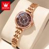 OLEVS 5508 Diamond Watch for Women Rose Gold Stainless Steel Waterproof Elegant Ladies Wrist Watch Original Quartz Women's Watch