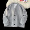 Men Loose Long Sleeve Solid Cardigan Sweater Casual Daily Outerwear