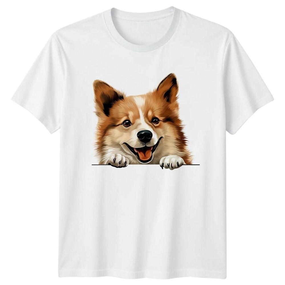 Cute Corgi Peekaboo Dog Lover Pet Breed Graphic TShirt S