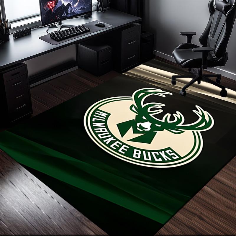 Bucks Team Logo Rug Office Carpet Non-Slip Mat, Chair Rug Floor Covering for Gaming, Bedroom, Living Room , Home Decor Christmas Gift