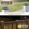 6PCS 4x4 Solar Post Cap Light - Solar Powered Warm White Fence Lights for Wooden/Vinyl Posts Outdoor Lighting for Garden & Porch