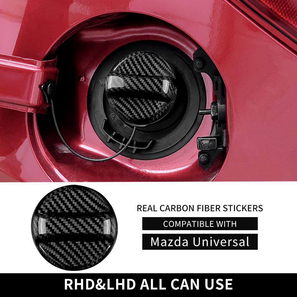 Real Hard Carbon Fiber Cover Universal For Mazda 3 5 6 CX-3 CX5 CX-5 M5 M6 3 Axela 6 RX8 Gas Fuel Tank Gasoline Cap Replacement