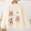 Autumn Winter Girls  Knitted Sweater Pullover Round Neck Knitwear Children's Western Cartoon Long Sleeve Sweaters