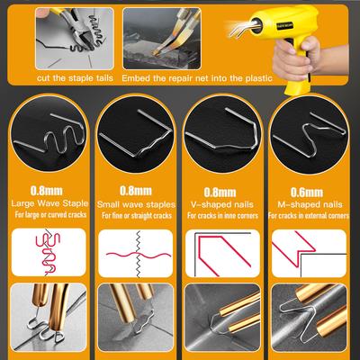 3-in-1 Plastic Welder: Fast Heating, Repair Cracks & Holes for 98% Plastic Materials Like Bumpers, Toys, & More.