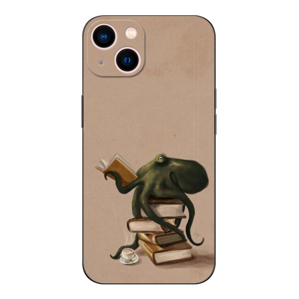 Black Tpu Case for Iphone 14 13 12 11 Mini Pro MAX 5 5s Se 2020 6 6s 7 8 Plus X 10 XR XS Cover Books